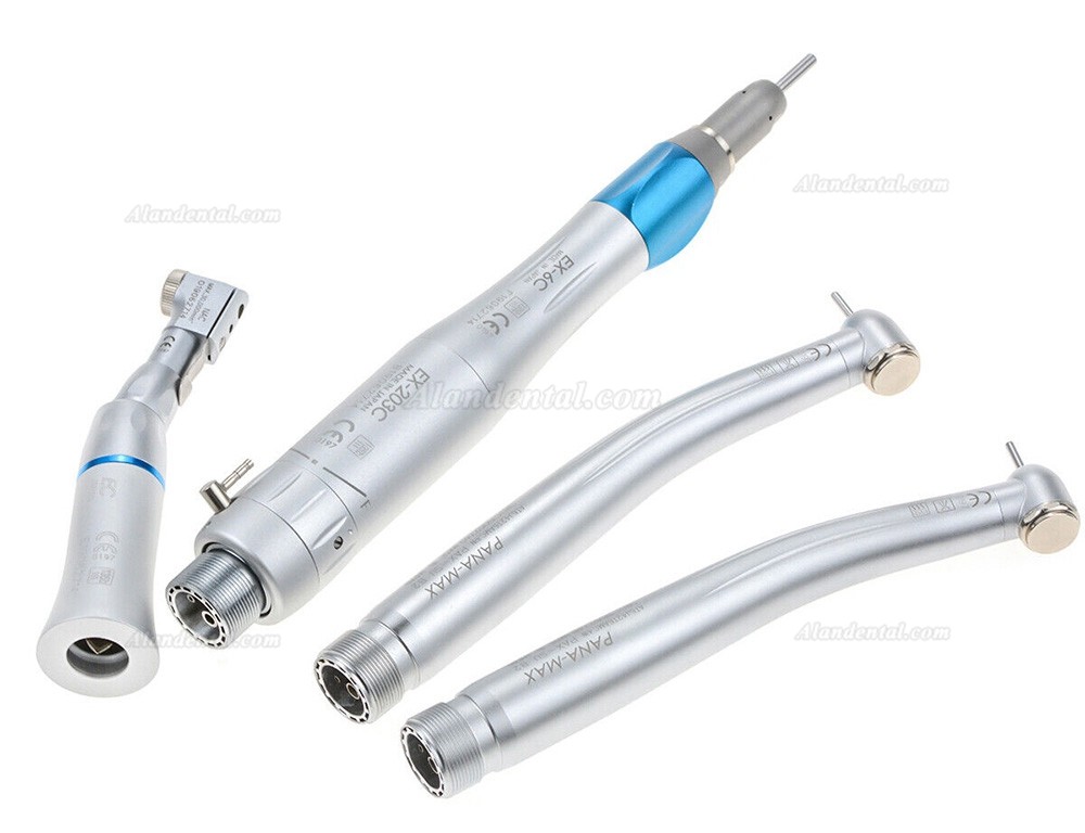 Dental High and Low Speed Handpiece Kit Push Button Type with Air Motor 2 Holes